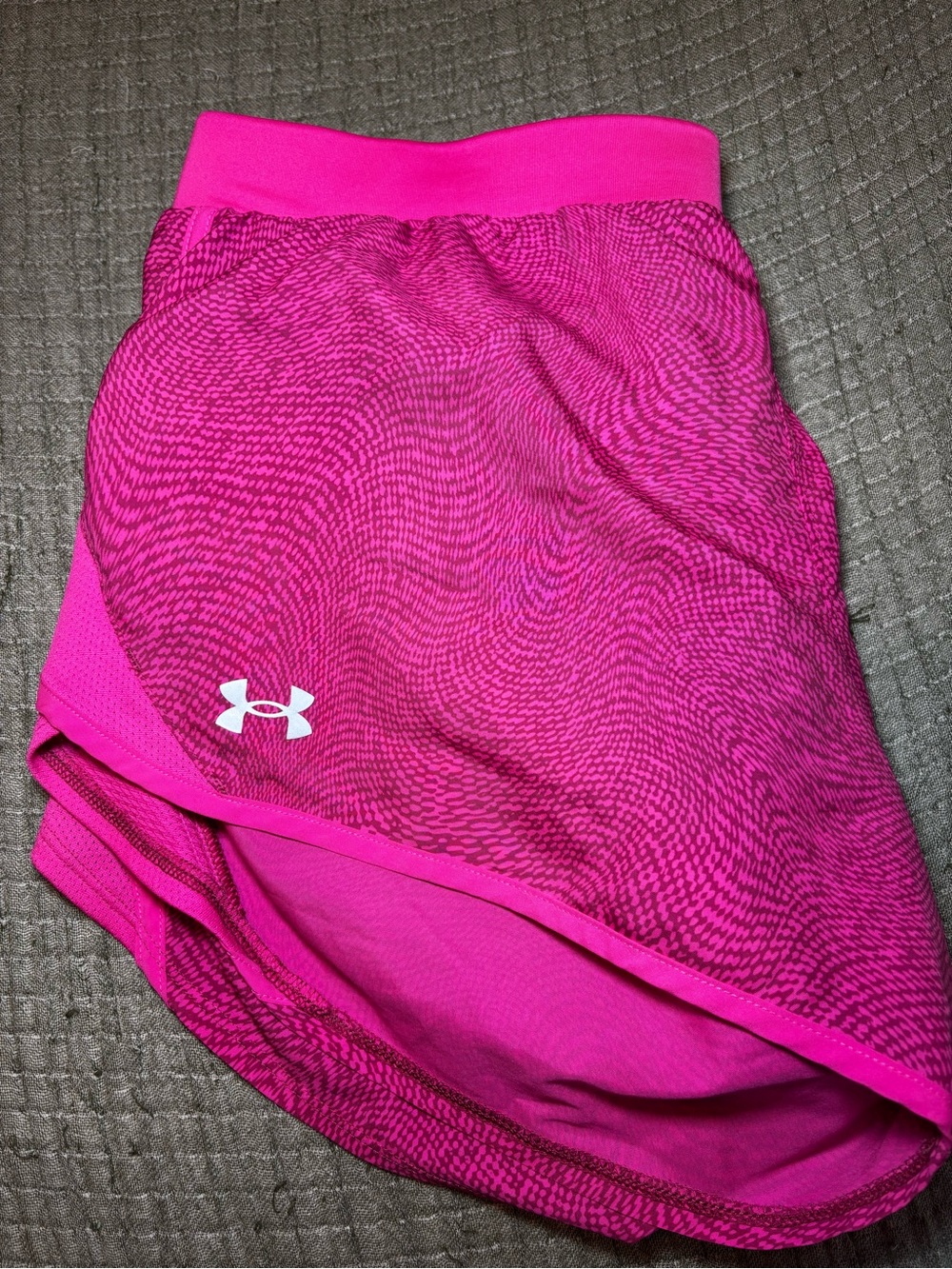 Under Armour Bright Hot Pink Athletic Shorts with White Logo